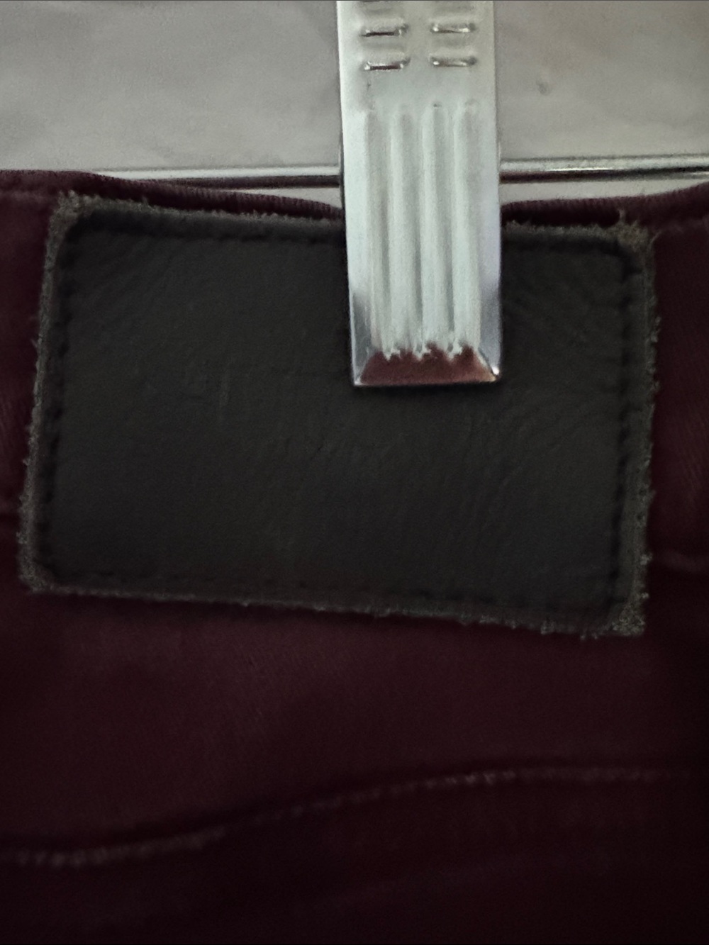 Hudson Low Rise Skinny Pants in Deep Burgundy - Picture 7 of 7